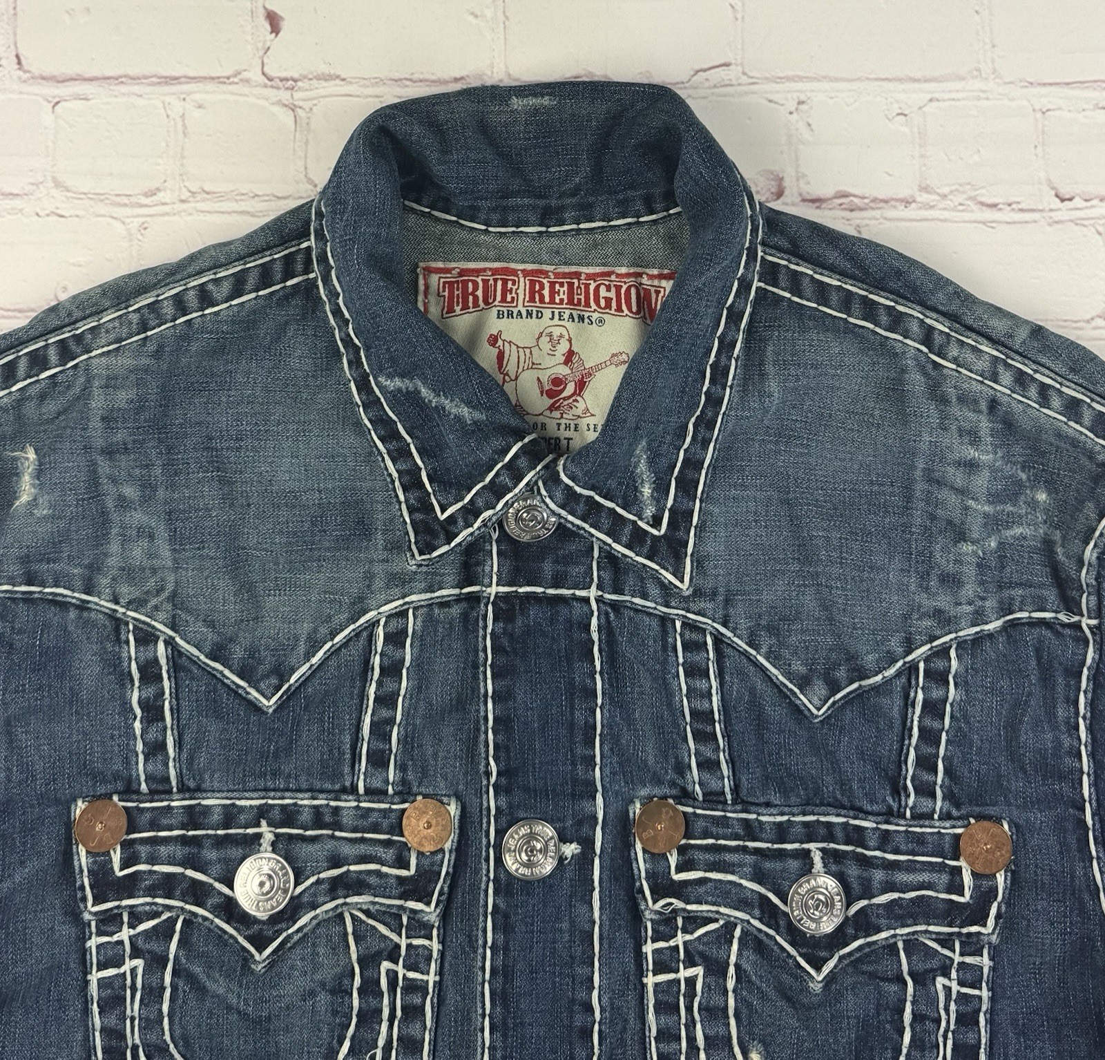 True Religion JIMMY Super T denim jacket Vtg Y2K - Men’s Size 3XL image 7