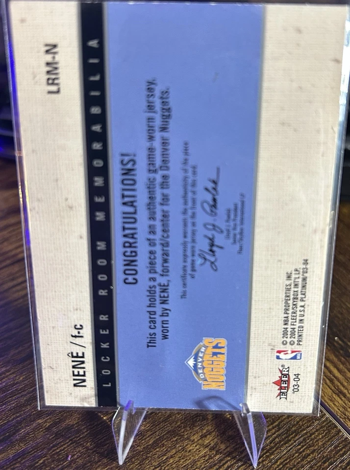2003-04 Fleer Platinum - Locker Room Memorabilia Nene #LRM-N (MEM) - Image 2 of 2