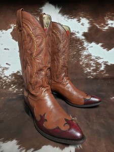 vintage Dan Post bottes western en cuir marron peau de lézard - bottes de cowboy style 6994 taille 8D