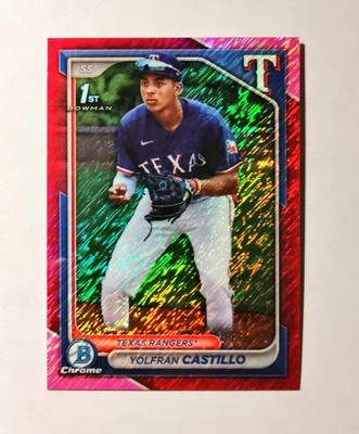 Yolfran Castillo 2024 1st Bowman Chrome #159 Fuchsia Shim REFRACTOR 064/199 z37