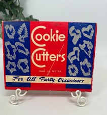 Vintage Metal Cookie Cutters Box Set for all Party Occasions 1940s Complete set