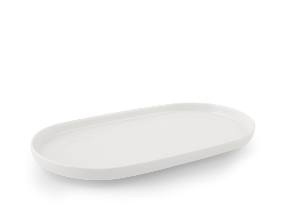 H&H 6 Madrid Plates In White Porcelain Oval Shape 31X17.5 Cm