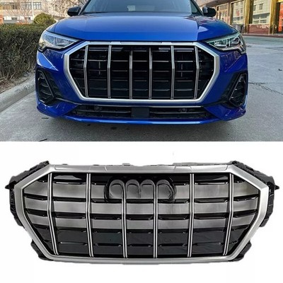 For Q3 SQ3 2019-2022 Style Chrome Strip Front bumper Plastic Grille