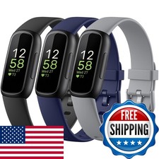 Maledan Sport Bands for Fitbit Inspire 3, Soft Silicone Waterproof Strap, Large