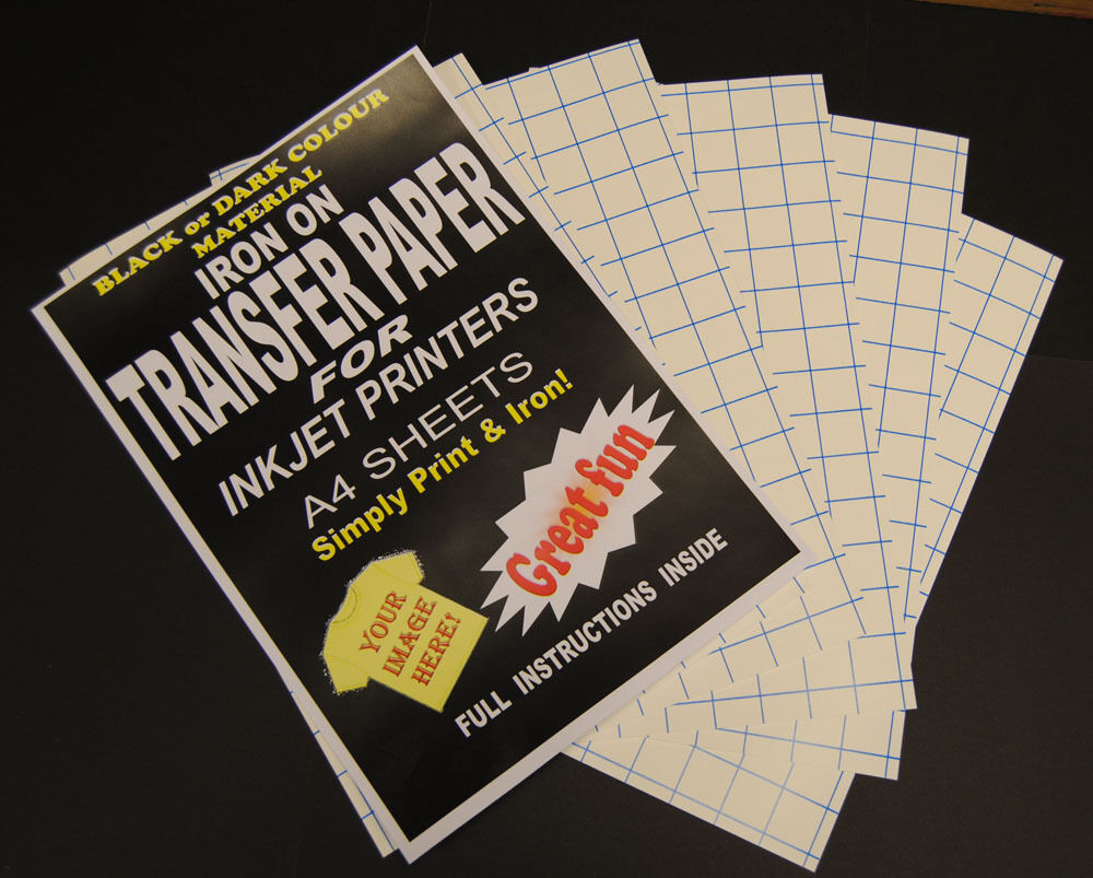 Inkjet Iron On T Shirt Transfer Paper A4 5pk (Dark)