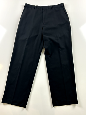 Apt. 9 Men's Black Flat Front Dress Pants 36x32 Polyester Blend Business  Casual | eBay
