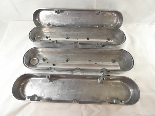 Cubiertas de válvula de aluminio fundido liso GM LS Chevy con soportes de bobina y cubierta pulida - Imagen 8 de 8