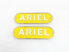 SET OF YELLOW BADGES EMBLEM MONOGRAM FITS VINTAGE ARIEL PETROL FUEL TANK #V201-7
