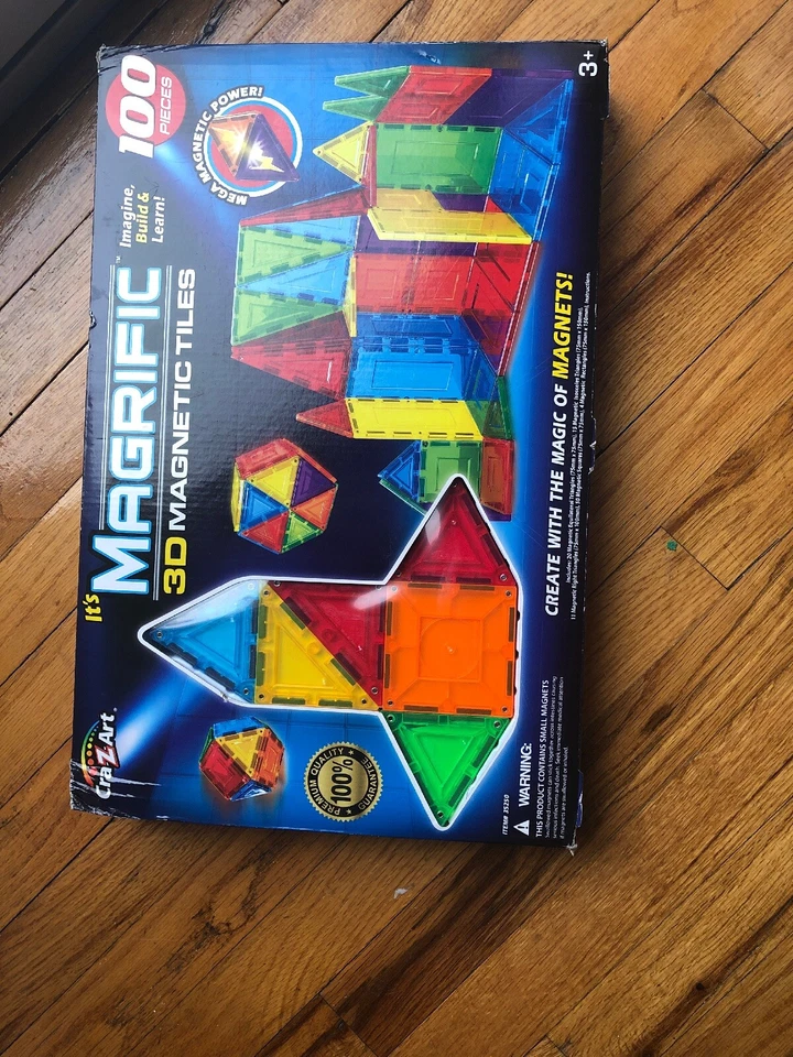 Cra-Z-Art Magrific Magnetic Set 100-Piece TILES New Factory Sealed Box - Image 2 of 4