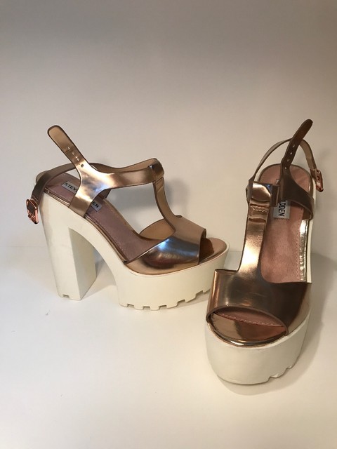 steve madden rose gold platform sandals