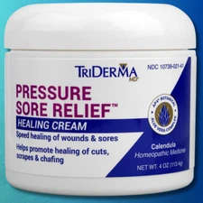 TriDerma Pressure Sore Relief Healing Cream for Bed Sores Treatment, Ulcers 4 oz
