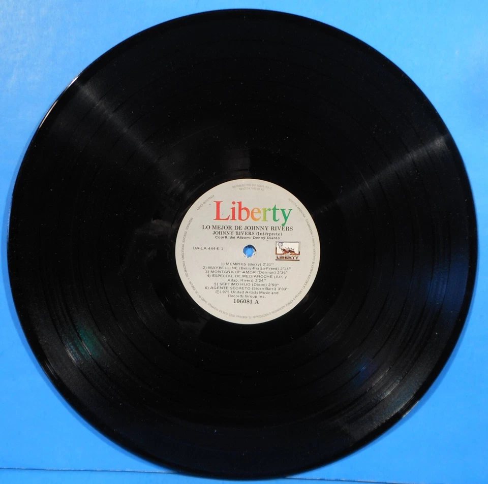 LO MEJOR DE JOHNNY RIVERS VERY BEST OF VINYL LP 1975 ARGENTIA GREAT COND! VG++!! - Image 3 of 4