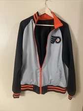 Men's Philadelphia Flyers JH Design Gray Reversible Polyester Track Full Zip Jac
