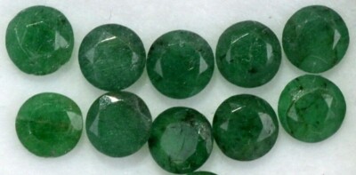 COMMERCIAL EMERALD 9 MM ROUND CUT CALIBRATED GREAT GREEN COLOR F-2610 TREATED