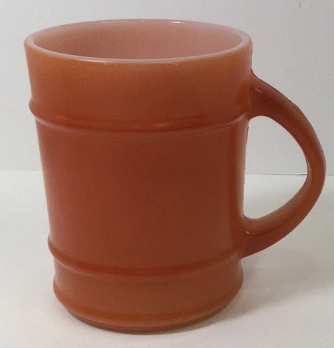 Vintage Retro Anchor Hocking Fire King Bright Orange Stackable Coffee Cup/Mug