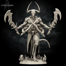 Moloch The Soulless Demon Of Death Miniature 3D Printed D&D Pathfinder 32mm 75mm