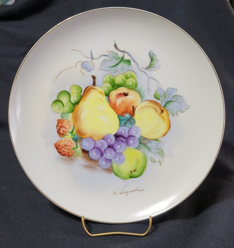 Théière Céramique Vintage Mara – Motif Fruits – Pièce Signée – Artisanale