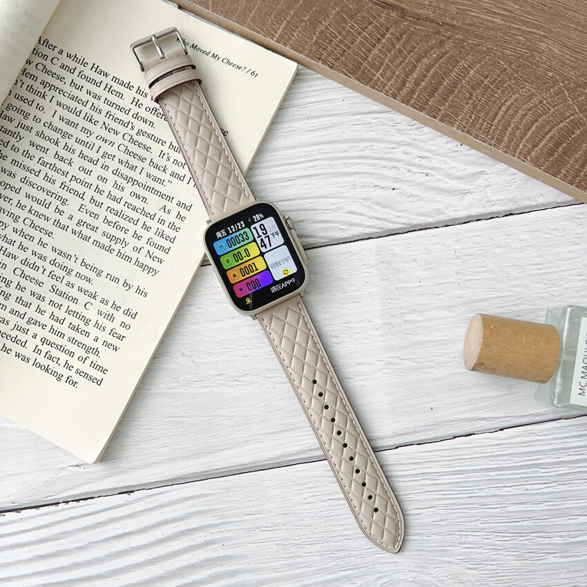 For Apple Watch Ultra 2 Series 9 8 7 6 5 SE 42/44/45/49mm Leather Strap-image