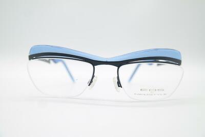 Vintage Neostyle EOS 09 Schwarz Blau Halbrand Brille Brillengestell NOS