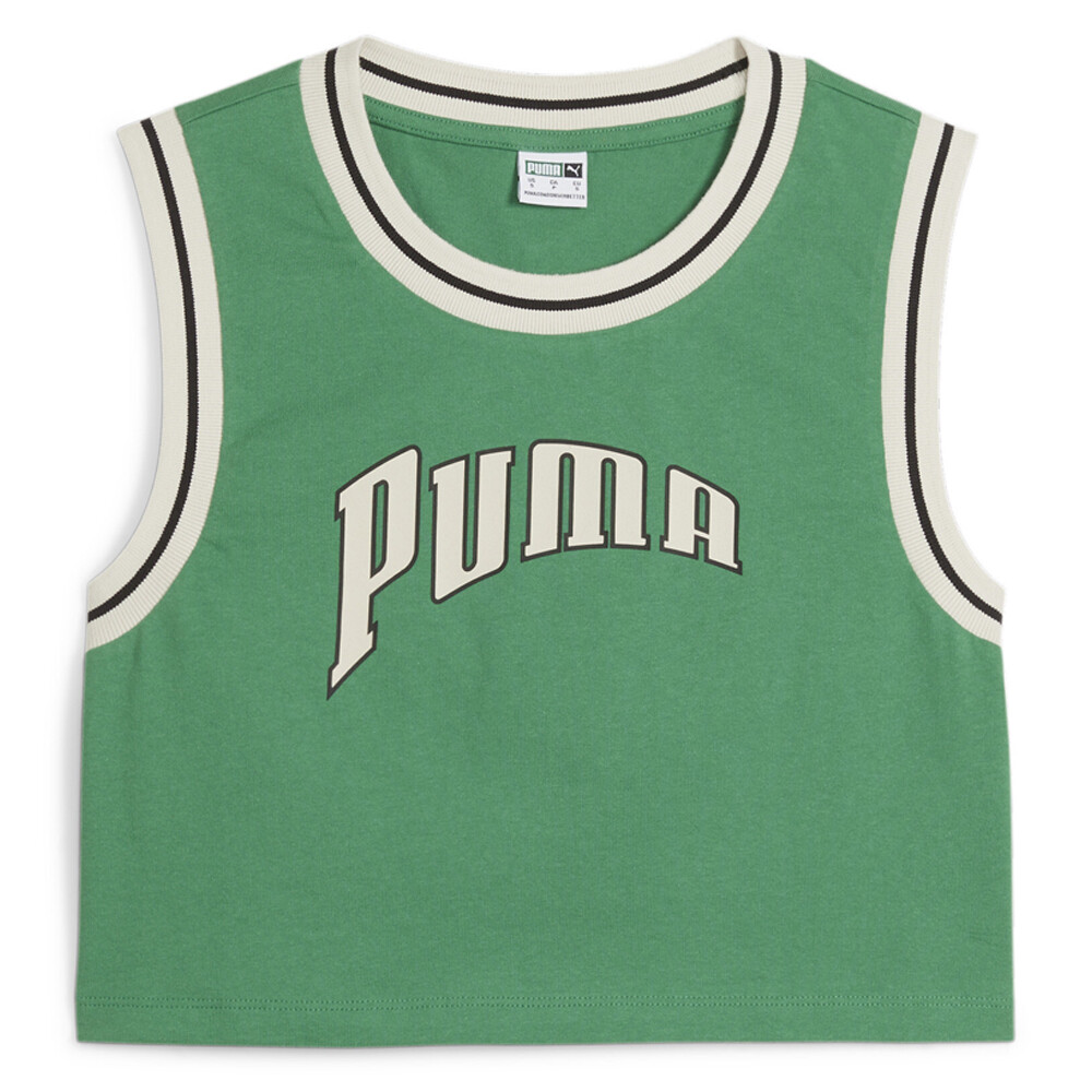 Женская укороченная футболка без рукавов с круглым вырезом и графическим принтом Puma For The Fanbase Team Si