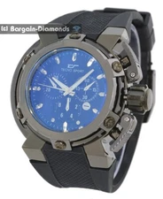 Mens Black Clubbing Watch Black-Blue-Steel Dial Sport Strap 7"- 9.5" Wrist