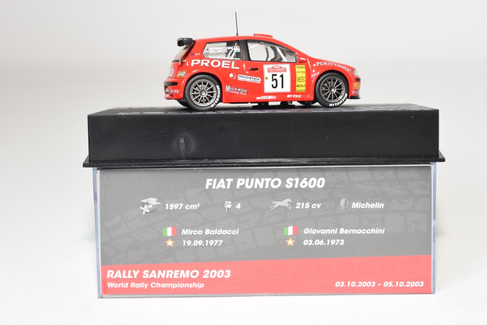 1/43 Fiat Punto S1600 Rally Sanremo 2003 M.Baldacci / G.Bernacchini 1/43 Fiat Punto S1600 Rally Sanremo 2003 M.Baldacci / G.Bernacchini