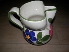 vecchia BROCCA SANTUCCI DERUTA IN CERAMICA CON DECORO FLOREALE BIANCA acqua vino