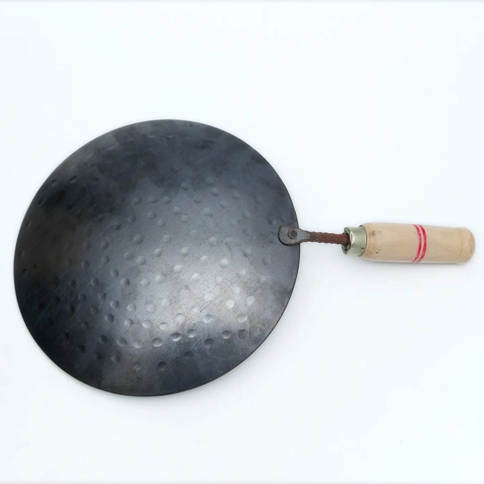 Iron Tawa, Original Handmade Iron Roti/Chapati Tawa with Wooden Handle 10 inch - Image 2 of 4