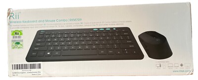 Rii RKM709 2.4 Gigahertz Ultra-Slim Wireless Keyboard and Mouse Combo PC Laptop