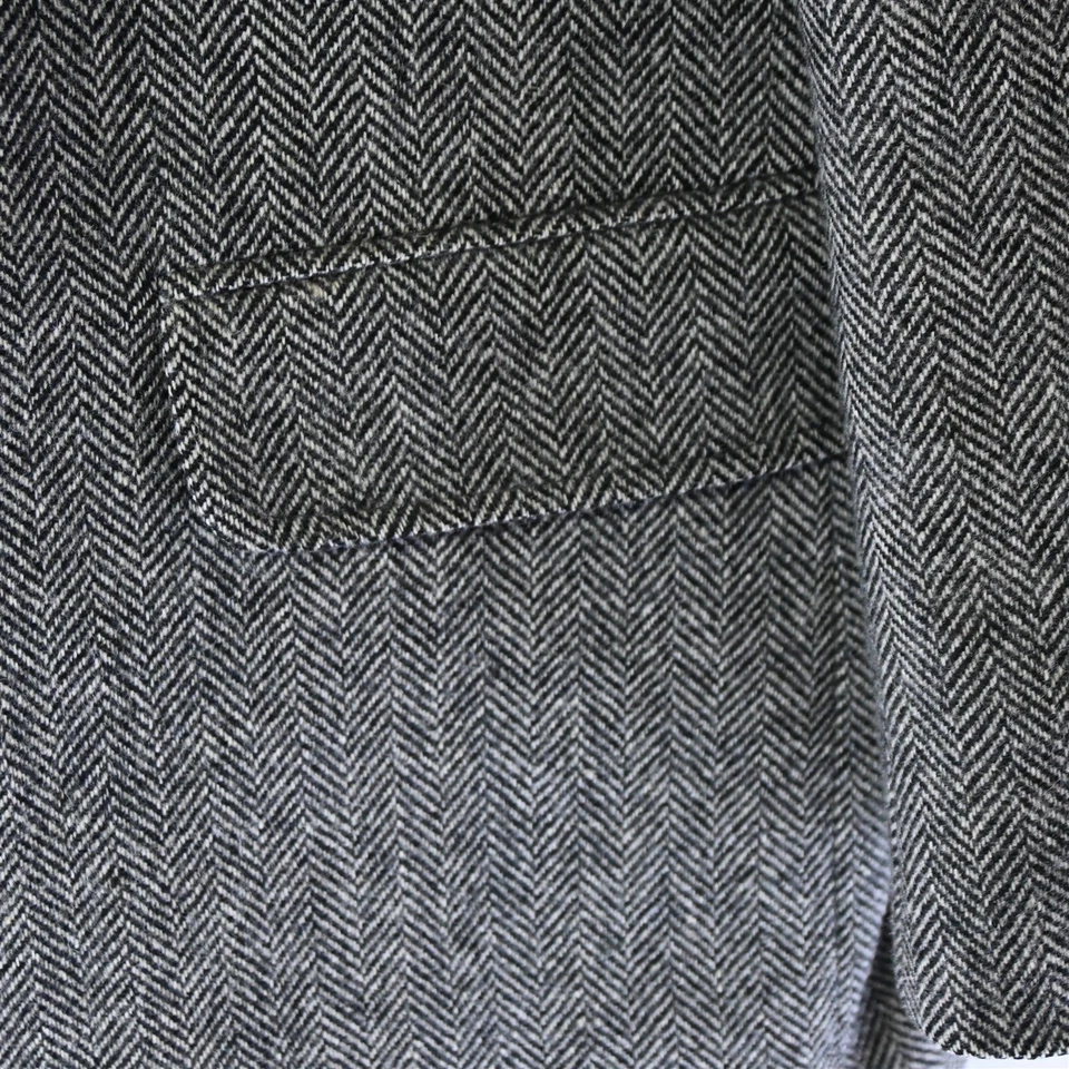 Blazer Traje Chaqueta Abrigo Deportivo De Colección Lands' End 44R Gris Espiga Tweed 2 Btn Foto 3 de 4