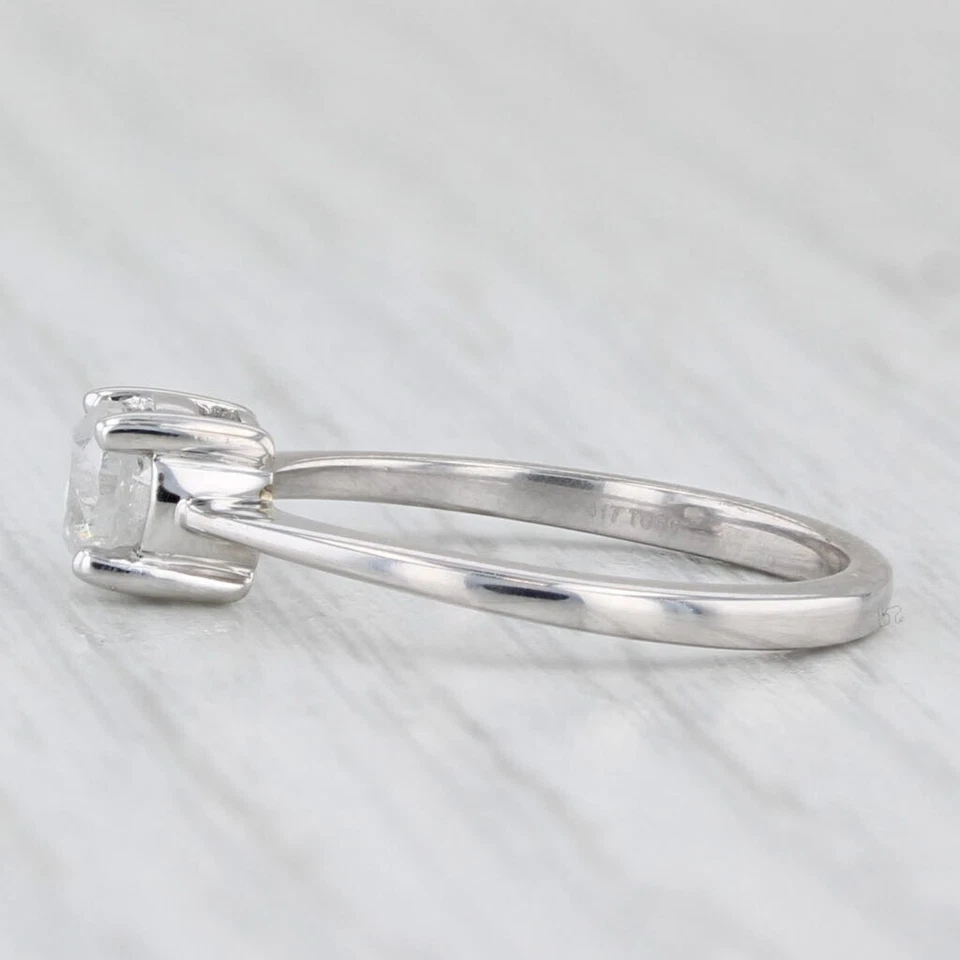 Anel de noivado solitário de diamante redondo 0,45 ct ouro 10k tamanho 5 Jacque Christie certificado de autenticidade - Imagem 3 de 4