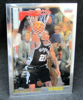 Tim Duncan 1998-99 Topps Chrome 2nd Year Slam Dunk Pose Card#49!Spurs F GOAT HOF