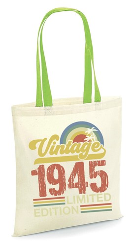 Vintage 1945 Limited Edition Tote Bag 80th Birthday Gift Born in 1945 Tote 80 - Picture 5 of 10