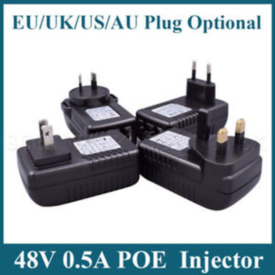 48V 0.5A 24W PoE Injector Power Over Ethernet Adapter 802.3af IP Camera WLAN