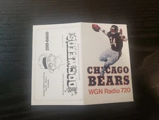 1985 Chicago Bears Football Pocket Schedule Walter Payton ~ Doc Weeds 