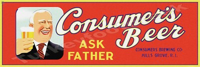 Consumer's Beer Ask Father 6'' x 18'' Metal Sign