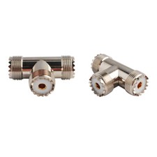 2-pack UHF SO-239 Female to Female to Female Connector Adapter For Amateur Radio