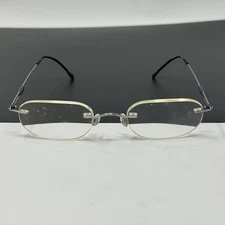Silhouette 7374 10 6058 Silver Blue Rimless Eyeglasses Frames [] 21 Titanium