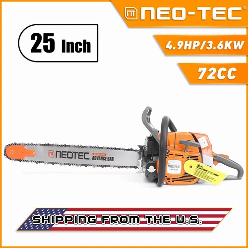 72cc Gas Powered Chainsaw with 25" Bar and chain Compatible with MS 038 380 381