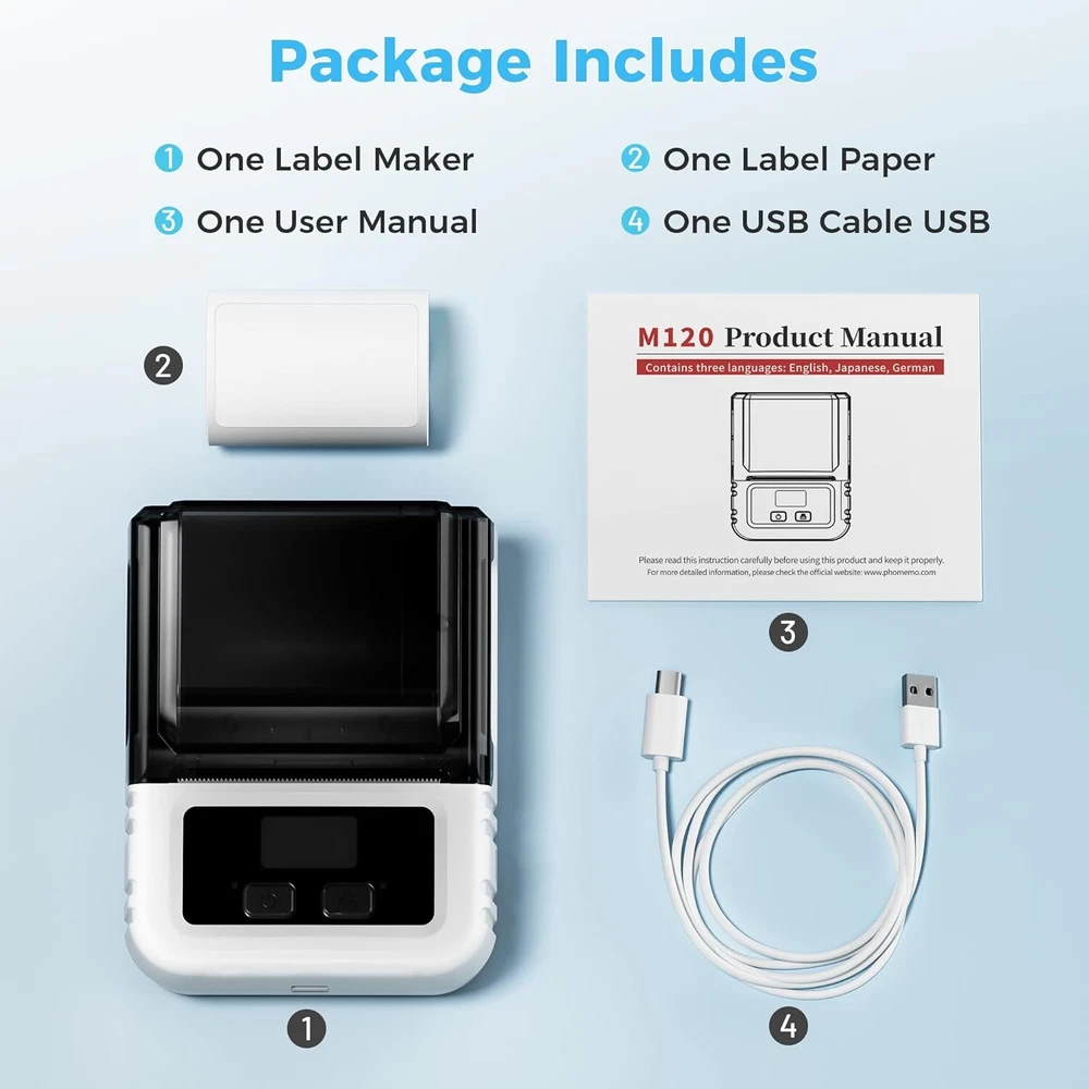 Bluetooth M120 Label Maker Portable 2 Inch Printer for Home and Office Use Bluetooth M120 Label Maker Portable 2 Inch Printer for Home and Office Use