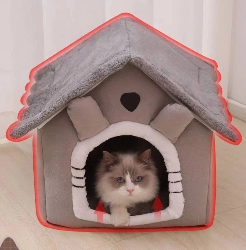 Pet House Small Dog Sleeping Bed Soft Removable Washable Puppy Dogs Cats Cave Us