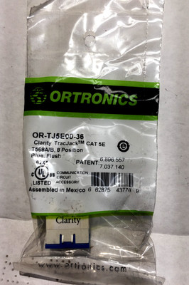 ORTRONIC OR-TJ5E00-36 Clarity TracJack CAT5E, T568A/B 8 Position,BOX OF 18 (F-2)