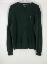 Polo By Ralph Lauren Mens Green Knitted Long Sleeve Pullover Sweater Size Large