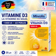 Vitamine D3 1000 UI, 60 pièces, 13,3 g