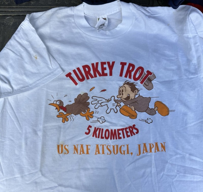 VINTAGE TURKEY TROT  T SHIRT JAPAN XL US NAF ATSUGI RETRO