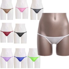 Women Briefs Micro Panties Smooth Thongs Shiny Bikini Daily Swimwear Mini Club