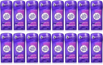 16 Pack - Lady Speed Stick Invisible Dry, Shower Antiperspirant Deodorant, 2.3oz