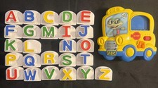 Leap Frog Fridge Phonics Magnetic Yellow School Bus Alphabet Set Near COMPLETE