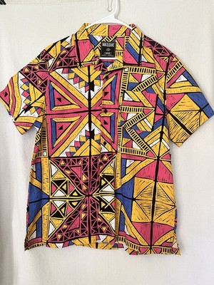 Massive Casual Abstract Art /Hawaii Colorful Shirt Men Med. Cotton Button Up New