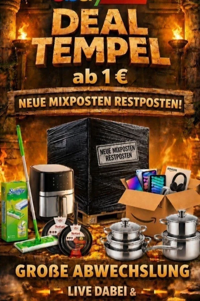 NEUE MIXPALETTEN! Restposten Neuware LIVE ab 1 Euro Mega #tempeldeals